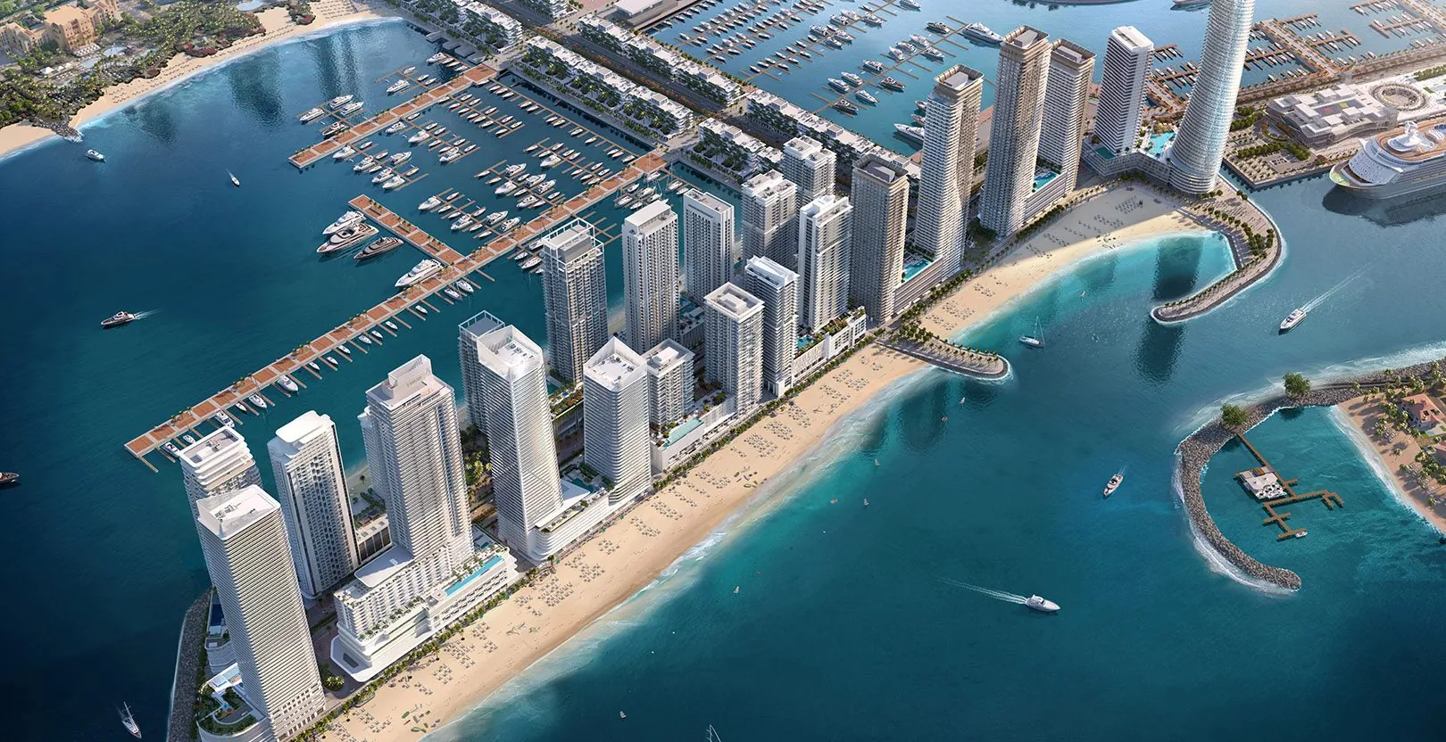 Emaar Beachfront: the completed towers