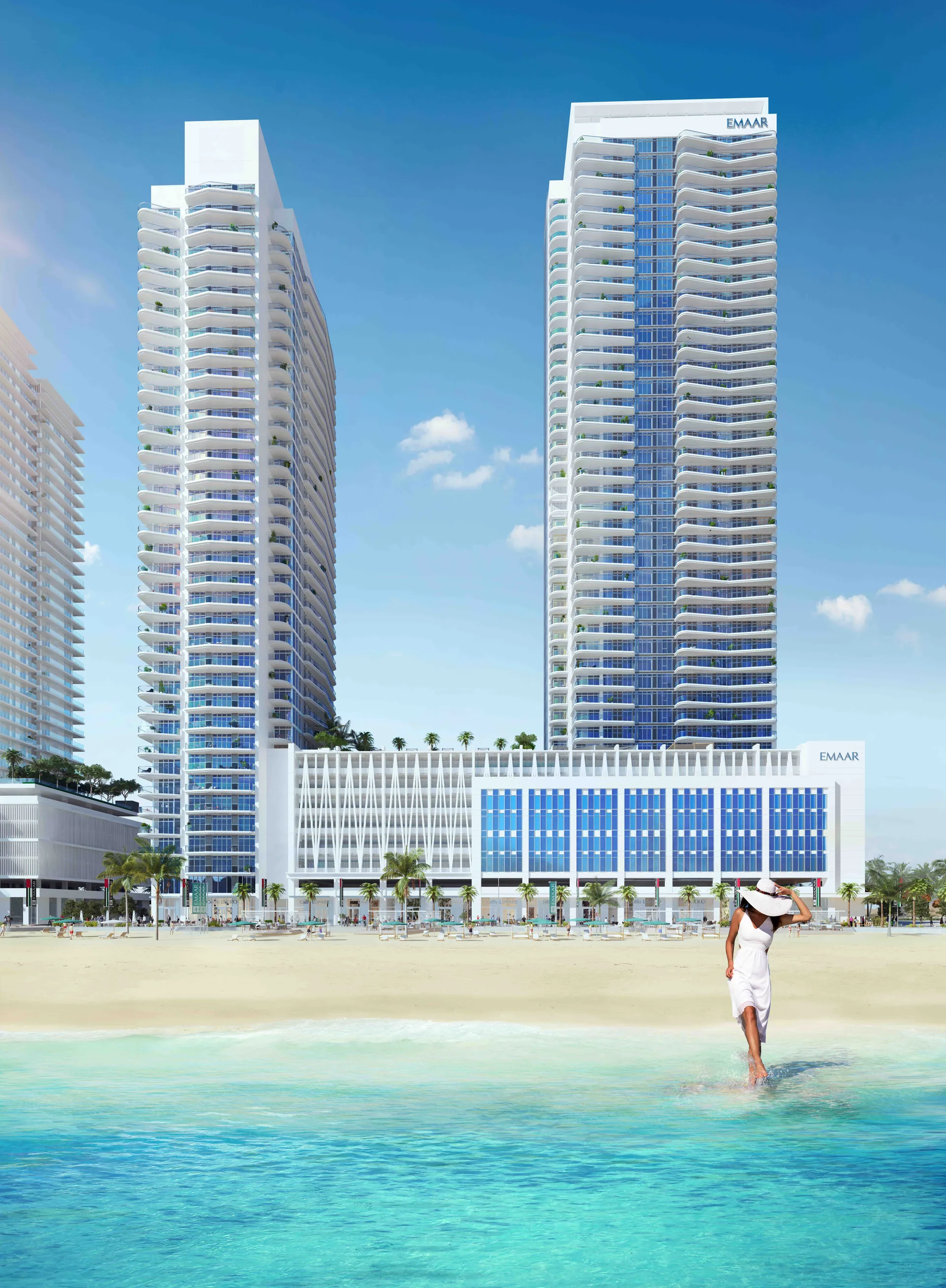 Emaar Beachfront: the completed towers